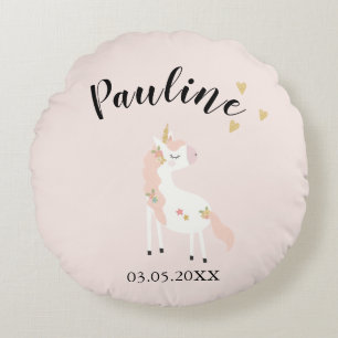 personalized birth round pillow