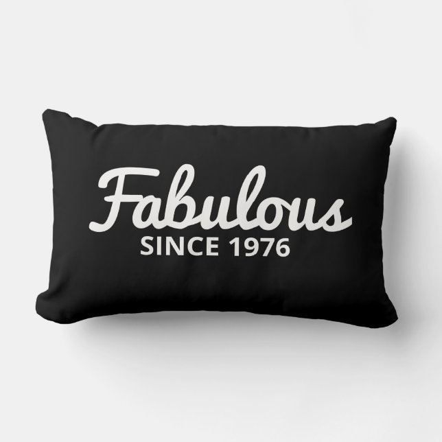 Personalized Birth Year Lumbar Throw Pillow (Front)