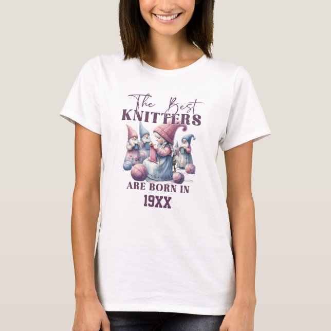 Personalized Birth Year Shirt for Knitting Lover (Front)