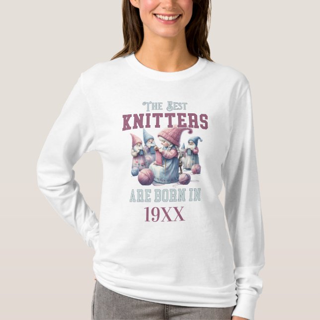 Personalized Birth Year Shirt for Knitting Lover (Front)