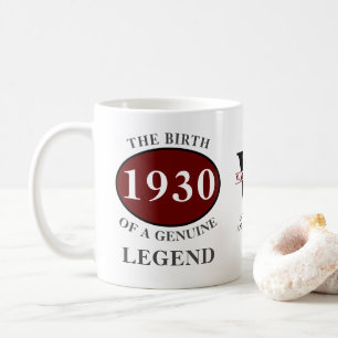 Personalized Birthday 1930 Monogram Legend Name Coffee Mug
