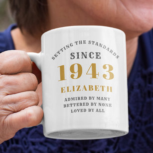 Personalized Birthday 1943 Add Your Name Elegant Coffee Mug