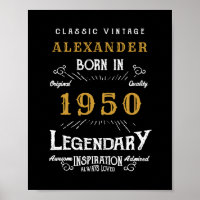 Personalized Birthday 1950 Add Your Name Legendary