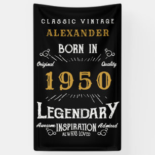 Personalized Birthday 1950 Legendary Distressed  Banner