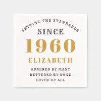 Personalized Birthday 1960 Add Your Name Gold Grey