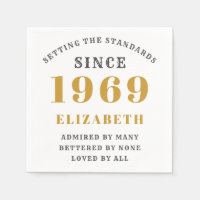 Personalized Birthday 1969 Add Your Name Gold Grey