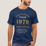 Personalized Birthday 1979 Add Name Fully Editable T-Shirt<br><div class="desc">Easily customize all the text on this personalized "Birthday" T shirt using the template provided. Part of the "Setting Standards" range of birthday ideas.</div>