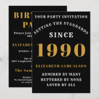 Personalized Birthday 1990 Add Your Name Black
