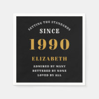Personalized Birthday 1990 Add Your Name Black
