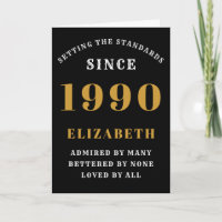Personalized Birthday 1990 Loved Add Name Black