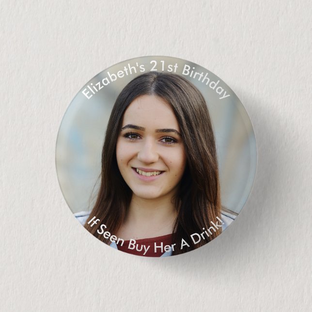 Personalized Birthday 1 Inch Round Button (Front)