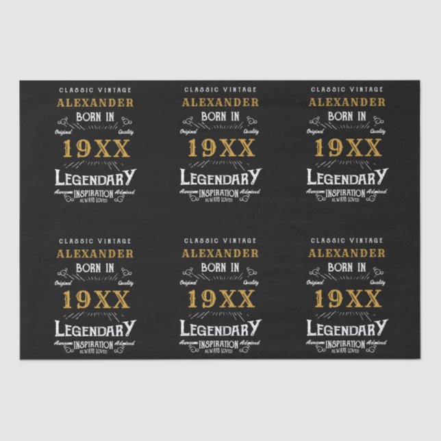 Personalized Birthday Add Name Legendary Father Tissue Paper (Front)