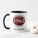 Personalized Birthday Add Name Year Born Coffee Mug<br><div class="desc">Fun any year "A Genuine Legend" birthday mug. Add the name, year, in the template fields. Create a unique 40th, 50th, 60th or any birthday celebration gift. Suitable for men or women, friends, family, co-workers, boss etc. Also available as a T-shirt, throw pillow and a range of party supplies in...</div>