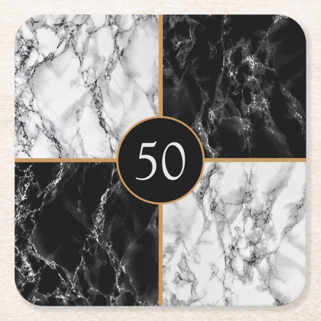 Personalized Birthday Anniversary Coaster Marble (Front)