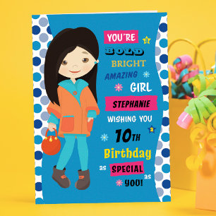 Personalized Birthday - Asian Girl Card
