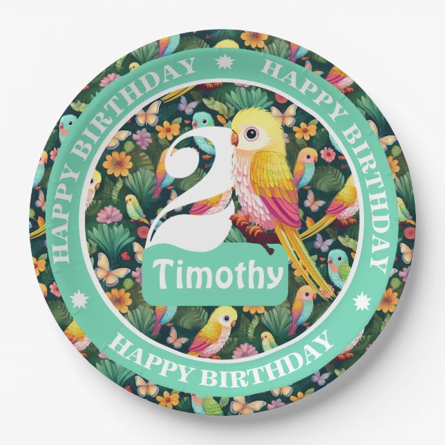 Personalized Birthday Balloon Paper Plate (Front)