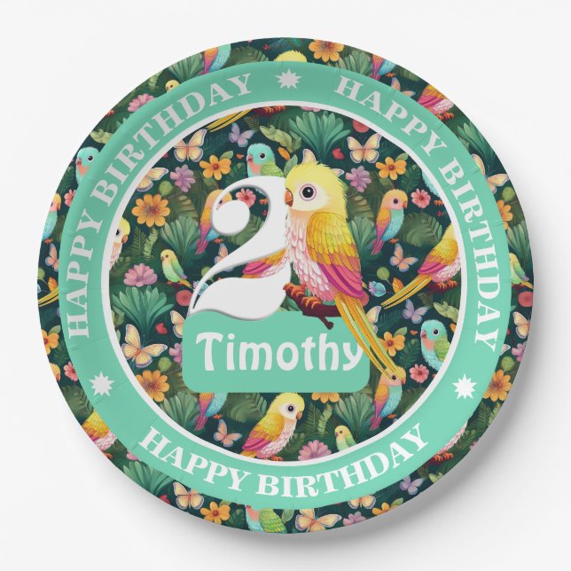 Personalized Birthday Balloon Paper Plate (Front)