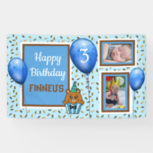 Personalized Birthday Banner for Boy's Blue