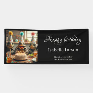 Personalized birthday banner with turtles