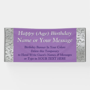 Personalized Birthday Banners, Your Text and Banner