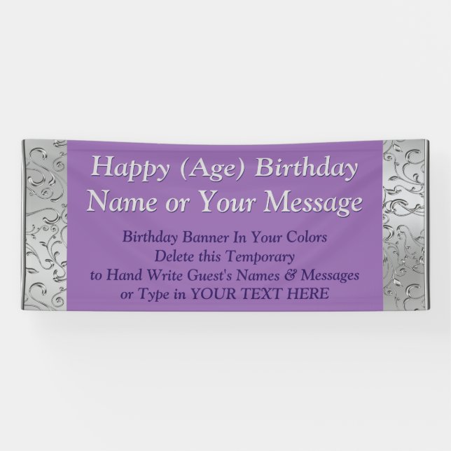 Personalized Birthday Banners, Your Text and Banner (Horizontal)