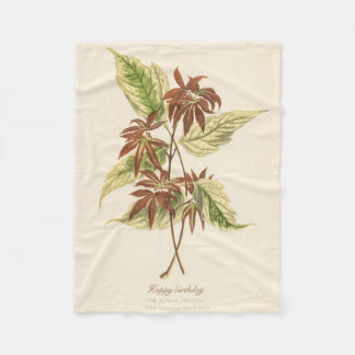 Personalized Birthday Botanic Fleece Blanket