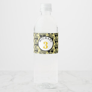 Personalized  Birthday Boy Hollywood Style Water Bottle Label