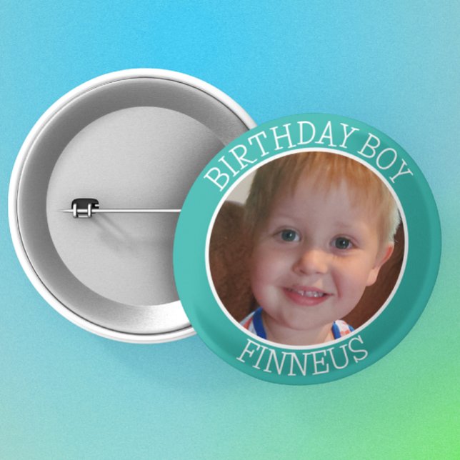 Personalized Birthday Boy| Name and Photo 2 Inch Round Button (Creator Uploaded)