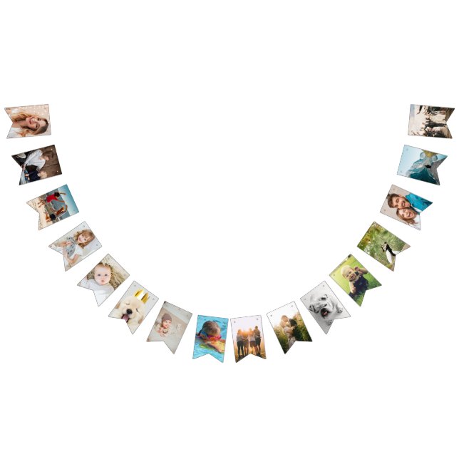 personalized birthday bunting with photos flags (All)
