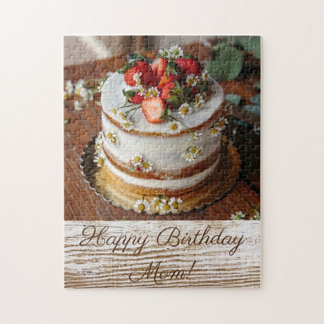 Personalized Birthday Cake Jigsaw Puzzle (Vertical)