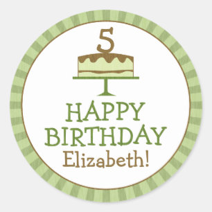 Personalized Birthday Cake Kids Birthday Stickers