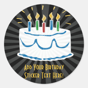 Personalized Birthday Cake Sticker or Favour Label