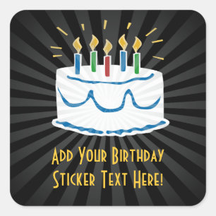 Personalized Birthday Cake Sticker or Favour Label