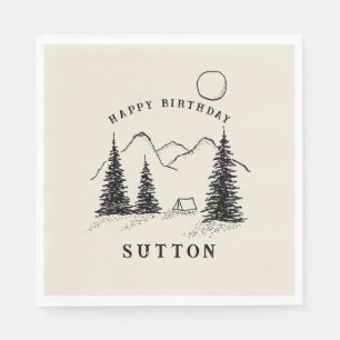 Personalized Birthday Camping  Napkin