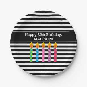 Personalized Birthday Candles Paper Plates