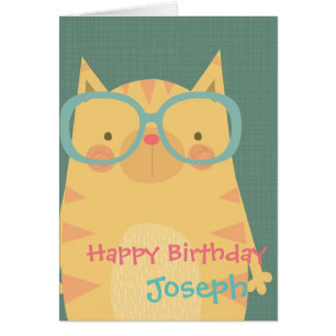 Personalized Birthday Card - Cartoon Cat