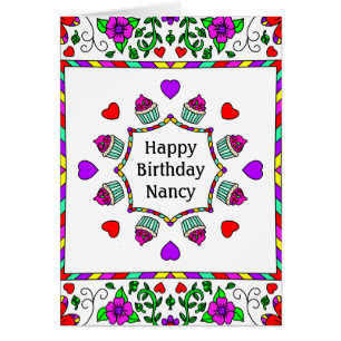 Personalized Birthday Card Inside Colouring Page