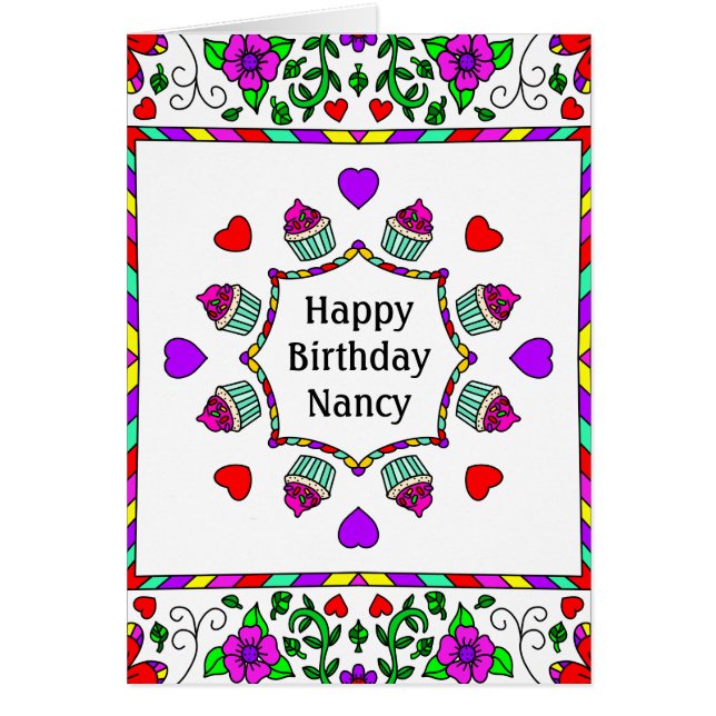Personalized Birthday Card Inside Colouring Page (Front)