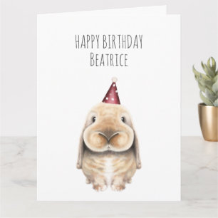 Personalized Birthday Card - Sweet Bunny
