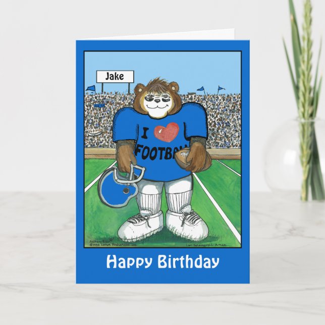 Personalized Birthday Card w/ Football Team Colour (Front)