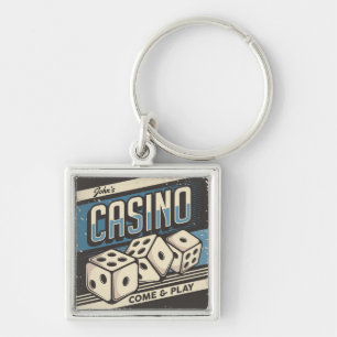 Personalized Birthday Casino Dice  Keychain