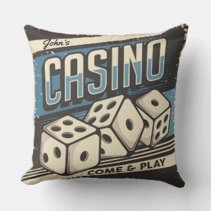 Personalized Birthday Casino Dice  Throw Pillow