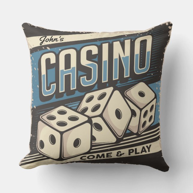 Personalized Birthday Casino Dice  Throw Pillow (Front)