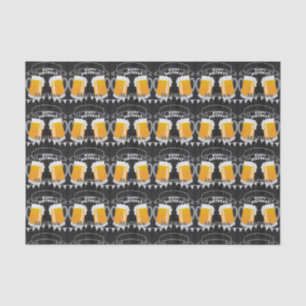 Personalized Birthday Chalkboard Beer Glass Tissue Paper