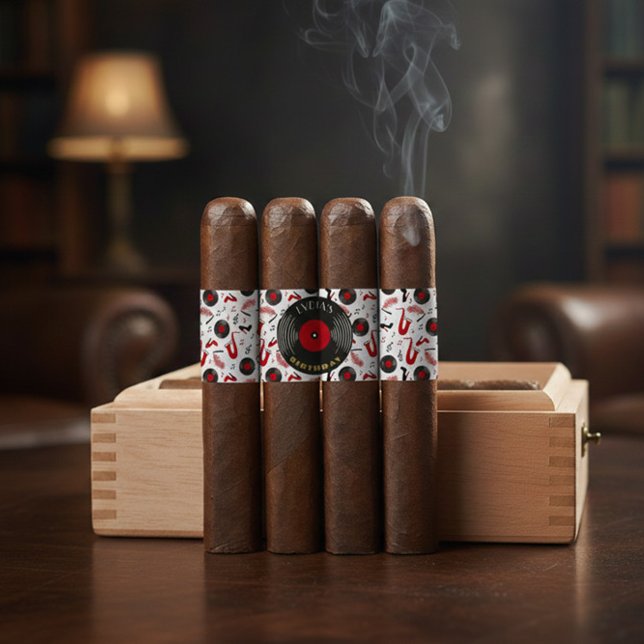 Personalized Birthday Cigar Wraps with Music Vinyl (Creator Uploaded)