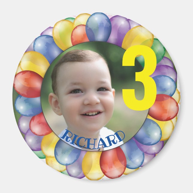 Personalized Birthday Circle Magnet (Front)