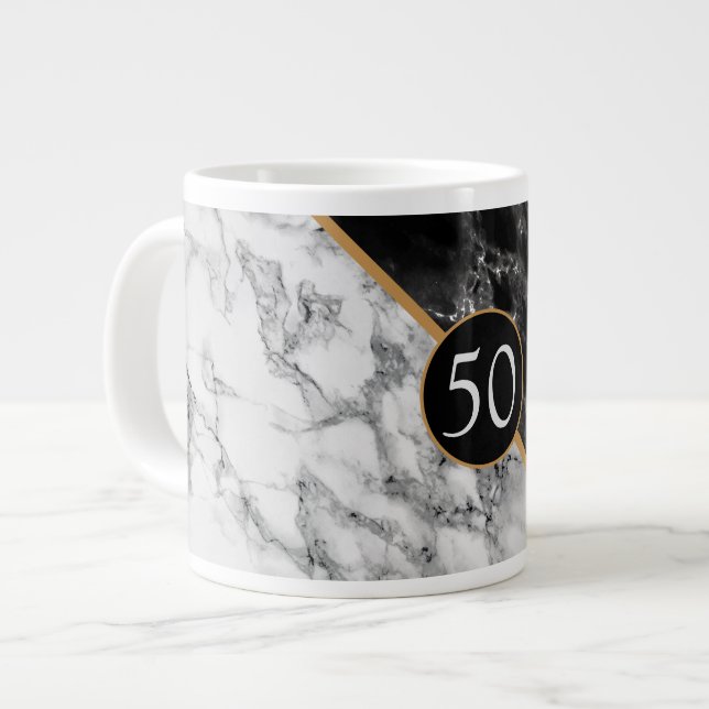 Personalized Birthday Coffee Mug Marble Design (Front Left)