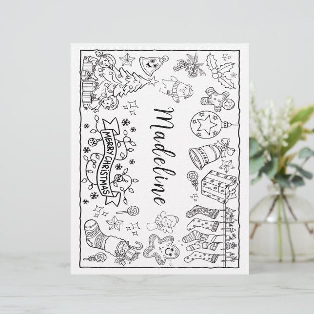 Personalized Birthday Colouring Placemat (Standing Front)