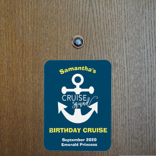 Personalized Birthday Cruise Squad Anchor Magnet