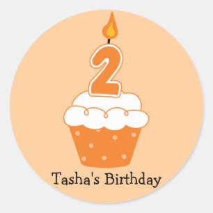 Personalized Birthday Cupcake Stickers
